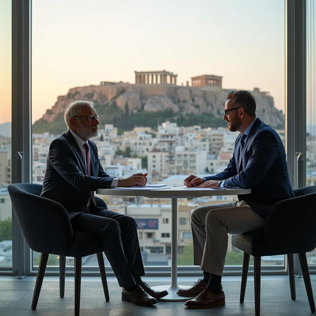 Σύμβουλος επενδύσεων εξηγεί στρατηγικές σε πελάτη